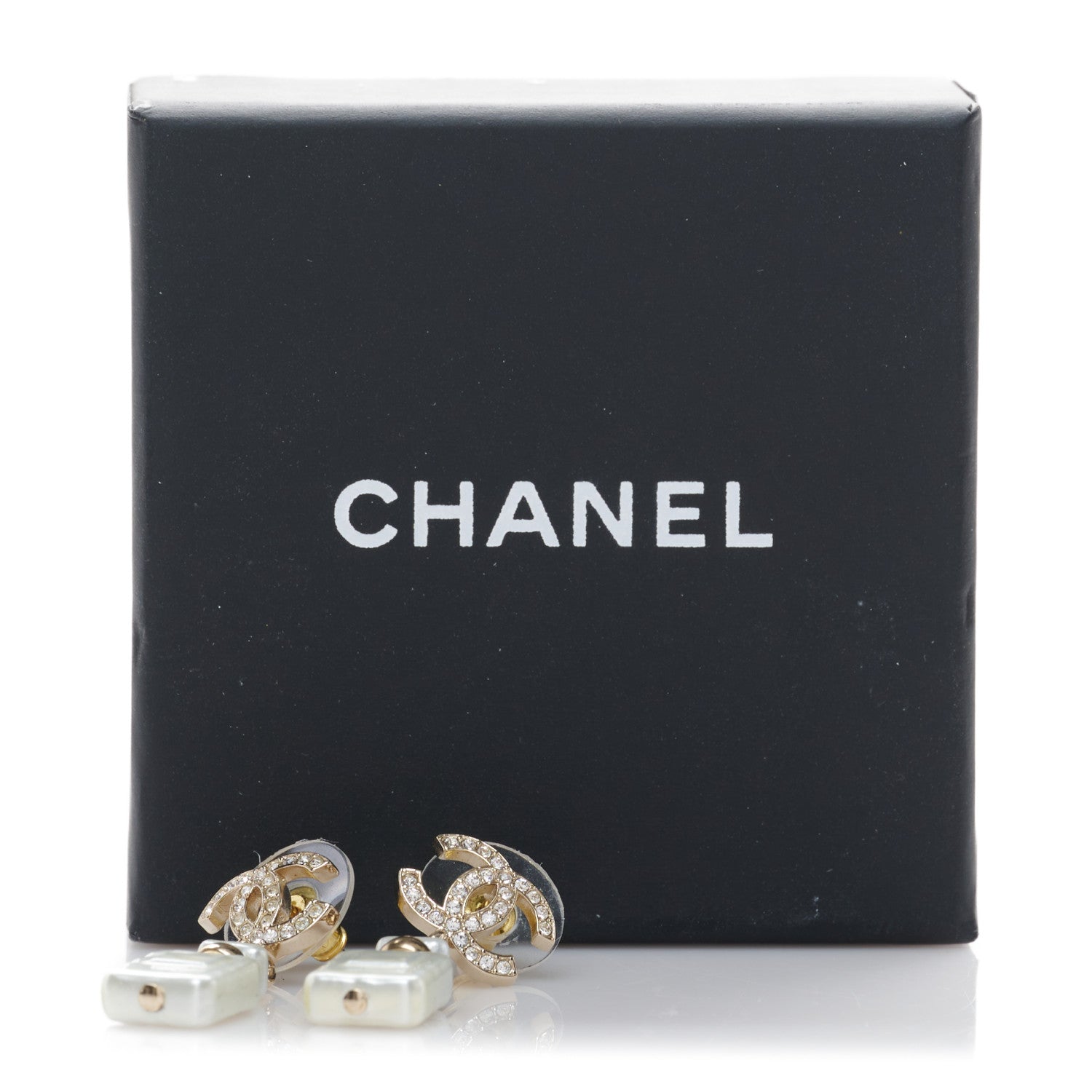 Chanel Vintage Metal Round CC Clip On Earrings Gunmetal 1 of 1