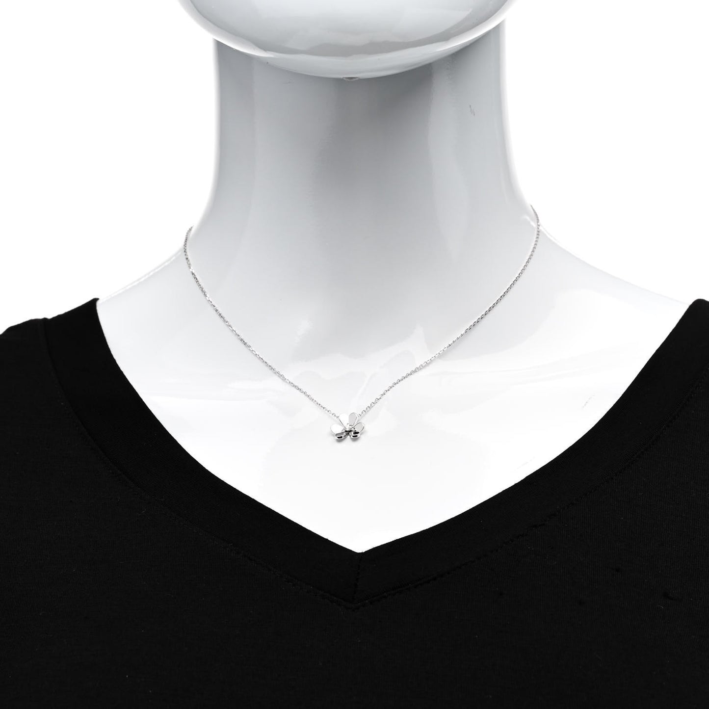 18K White Gold Diamond Mini Frivole Pendant Necklace