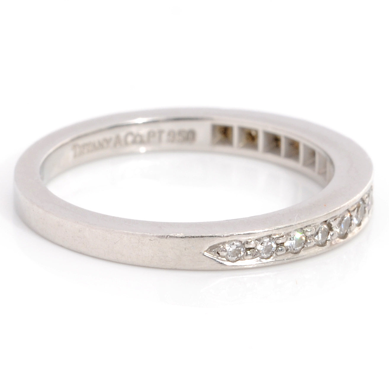 Tiffany Platinum Diamond Grace Band Ring 6.25 5 of 7