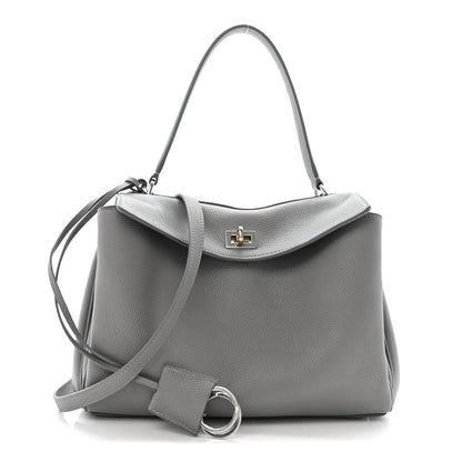Balenciaga Grained Calfskin Small Rodeo Top Handle Handbag Grey 1 of 12