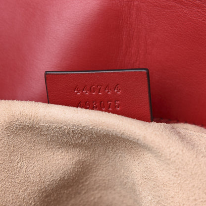 Gucci Calfskin Matelasse Mini GG Marmont Shoulder Bag Hibiscus Red 8 of 11