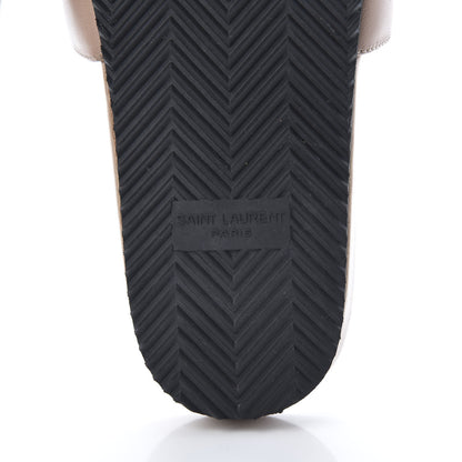 Saint Laurent Lambskin Joan Slide Sandals 40 Nude 6 of 9