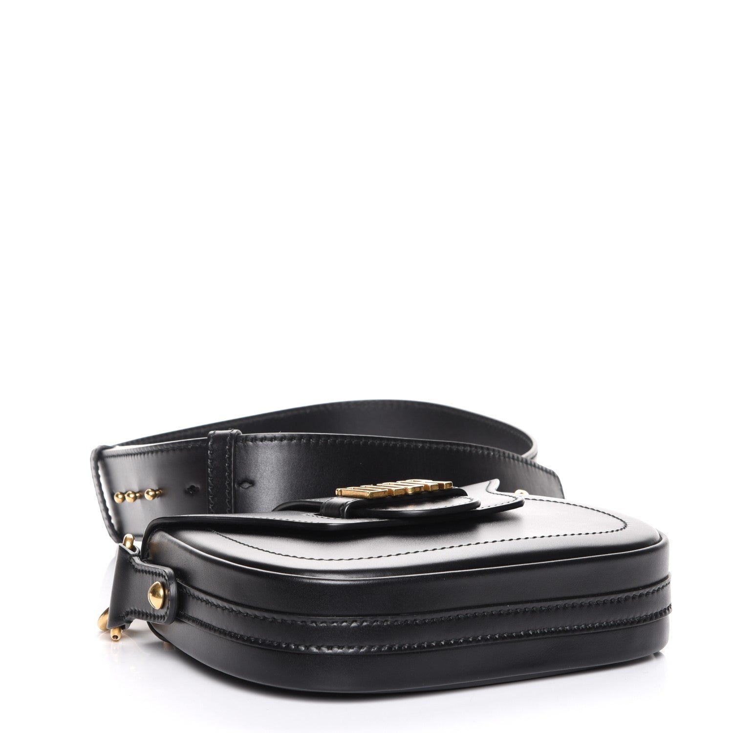 Christian Dior Calfskin D Fence Saddle Bag Black 4 of 7