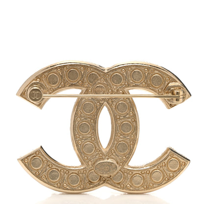 Chanel Graduated Pearl Crystal CC Brooch Gold 3 of 5
