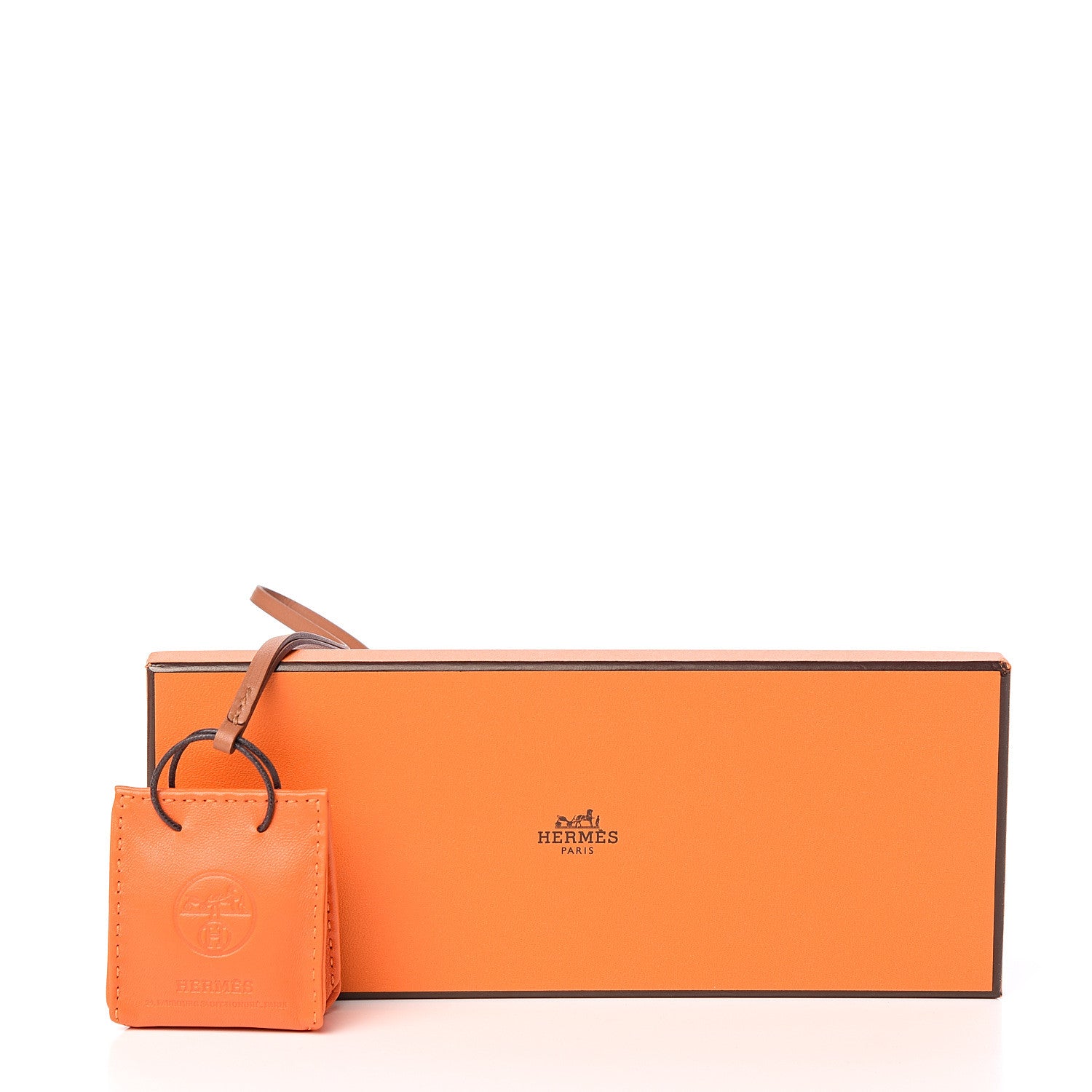 Hermes Milo Lambskin Swift Shopping Bag Charm Feu Gold 3 of 3