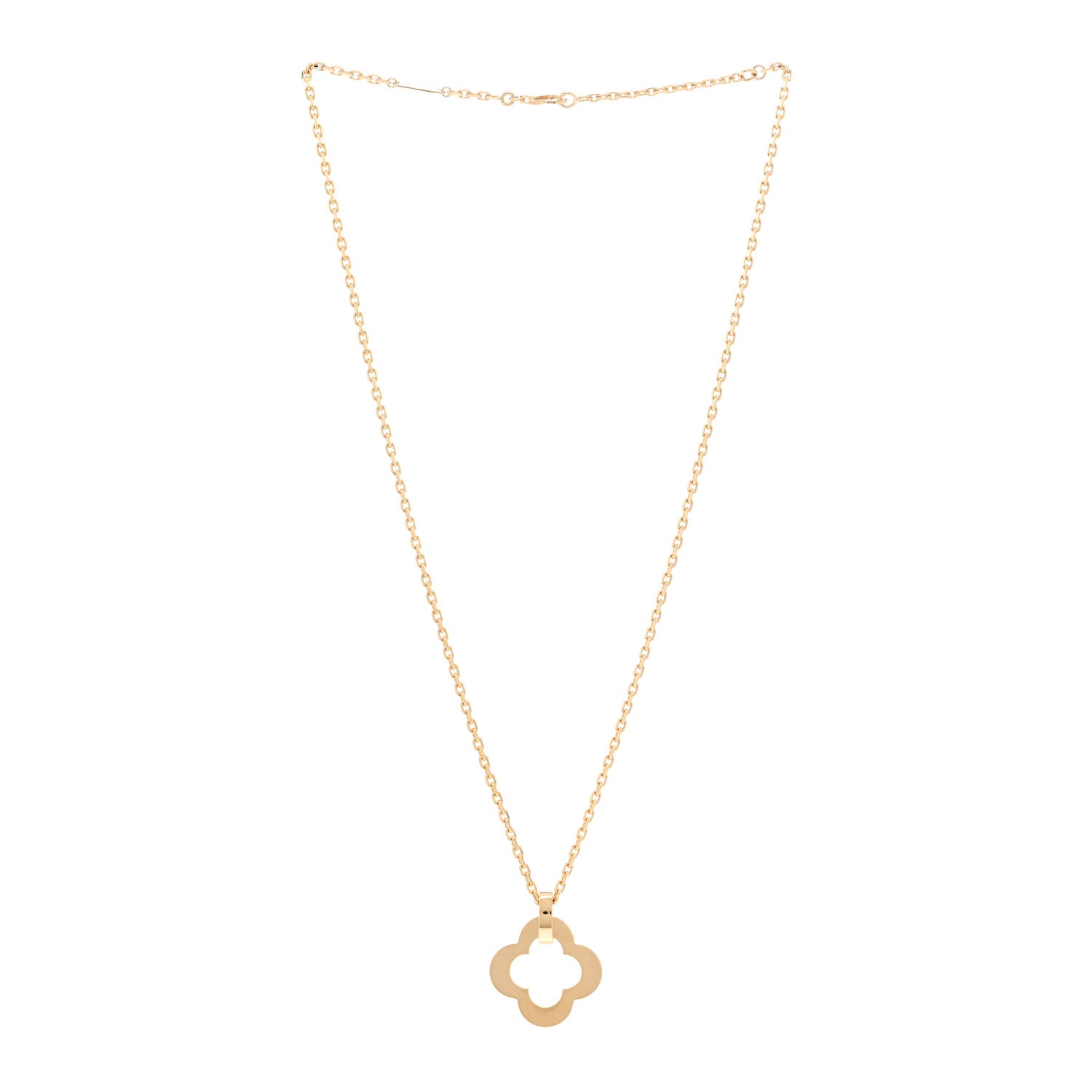Van Cleef & Arpels 18K Yellow Gold Byzantine Alhambra Pendant Necklace 3 of 6