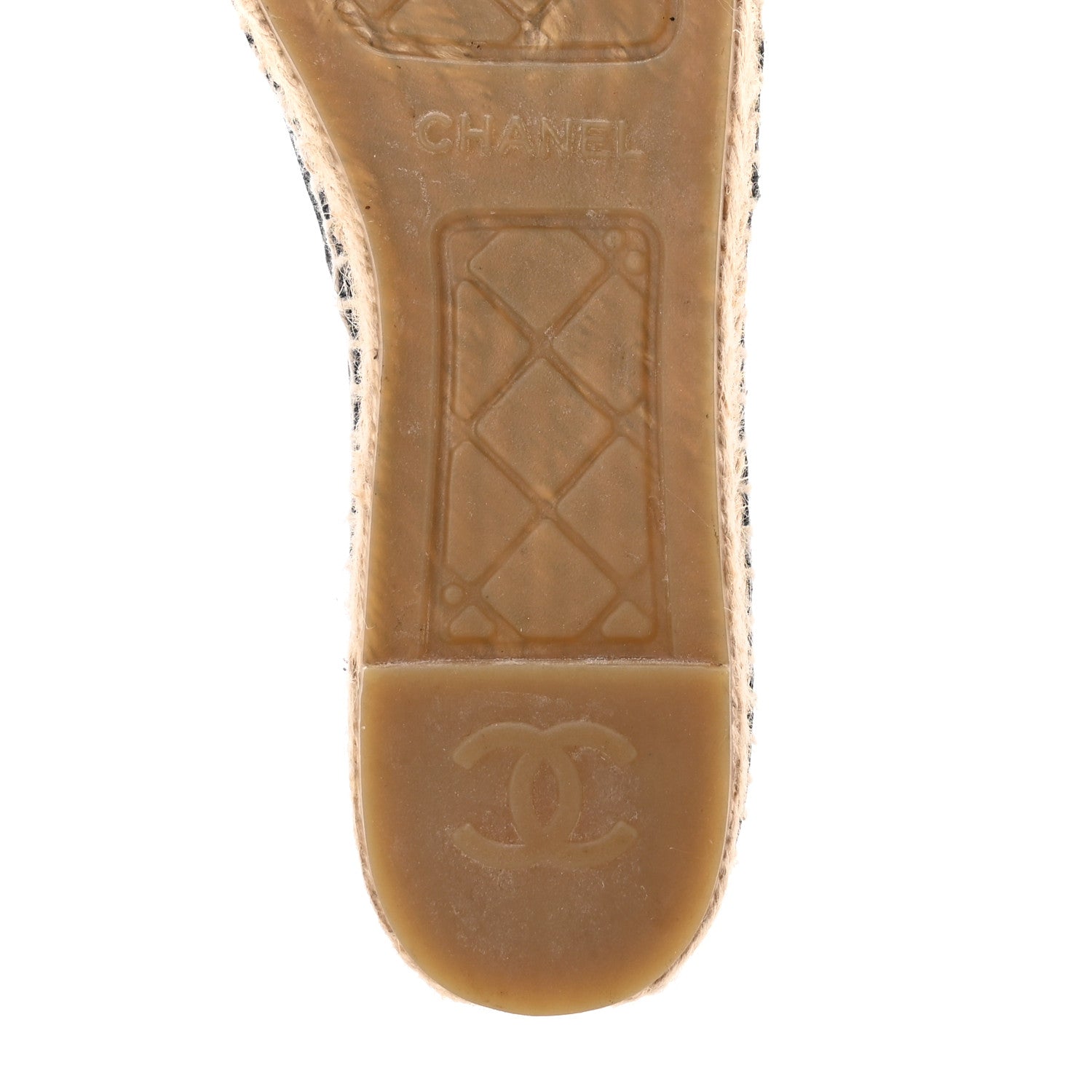 Chanel Printed Canvas Grosgrain 31 Rue Cambon Espadrilles 40 Black White 7 of 10