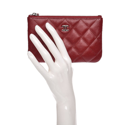 Chanel Caviar Quilted Small Cosmetic Case Dark Red 2 of 8