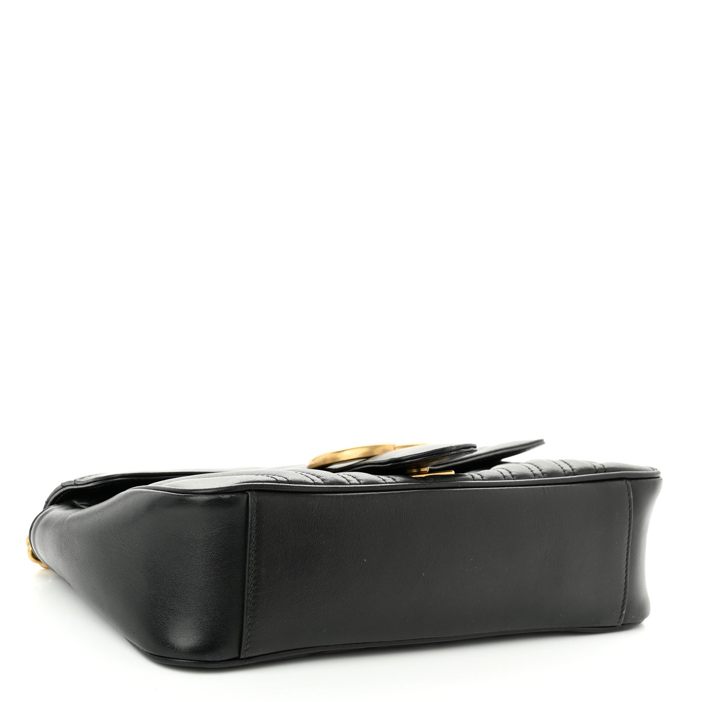 Calfskin Matelasse Small GG Marmont Shoulder Bag Black