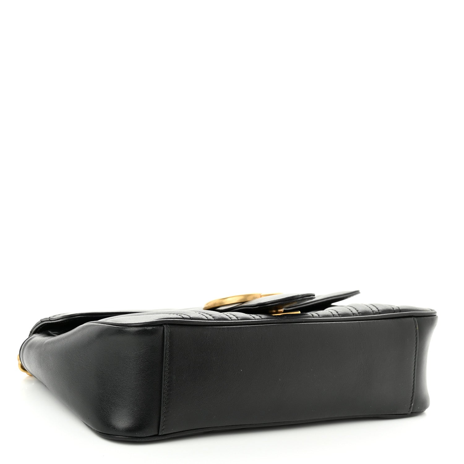 Gucci Calfskin Matelasse Small GG Marmont Shoulder Bag Black 4 of 10