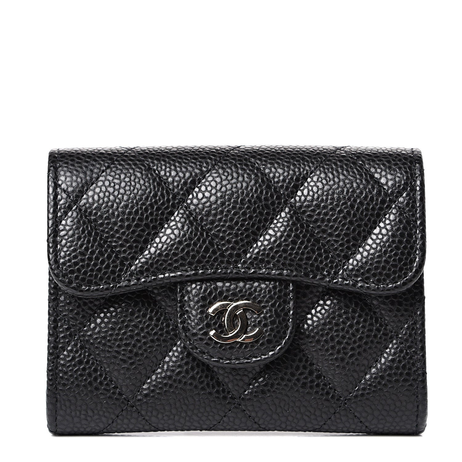 Chanel Caviar Quilted Flap Card Holder Wallet Black 1 of 11