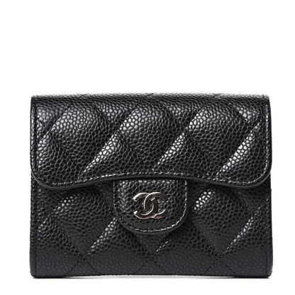Chanel Caviar Quilted Flap Card Holder Wallet Black 1 of 11