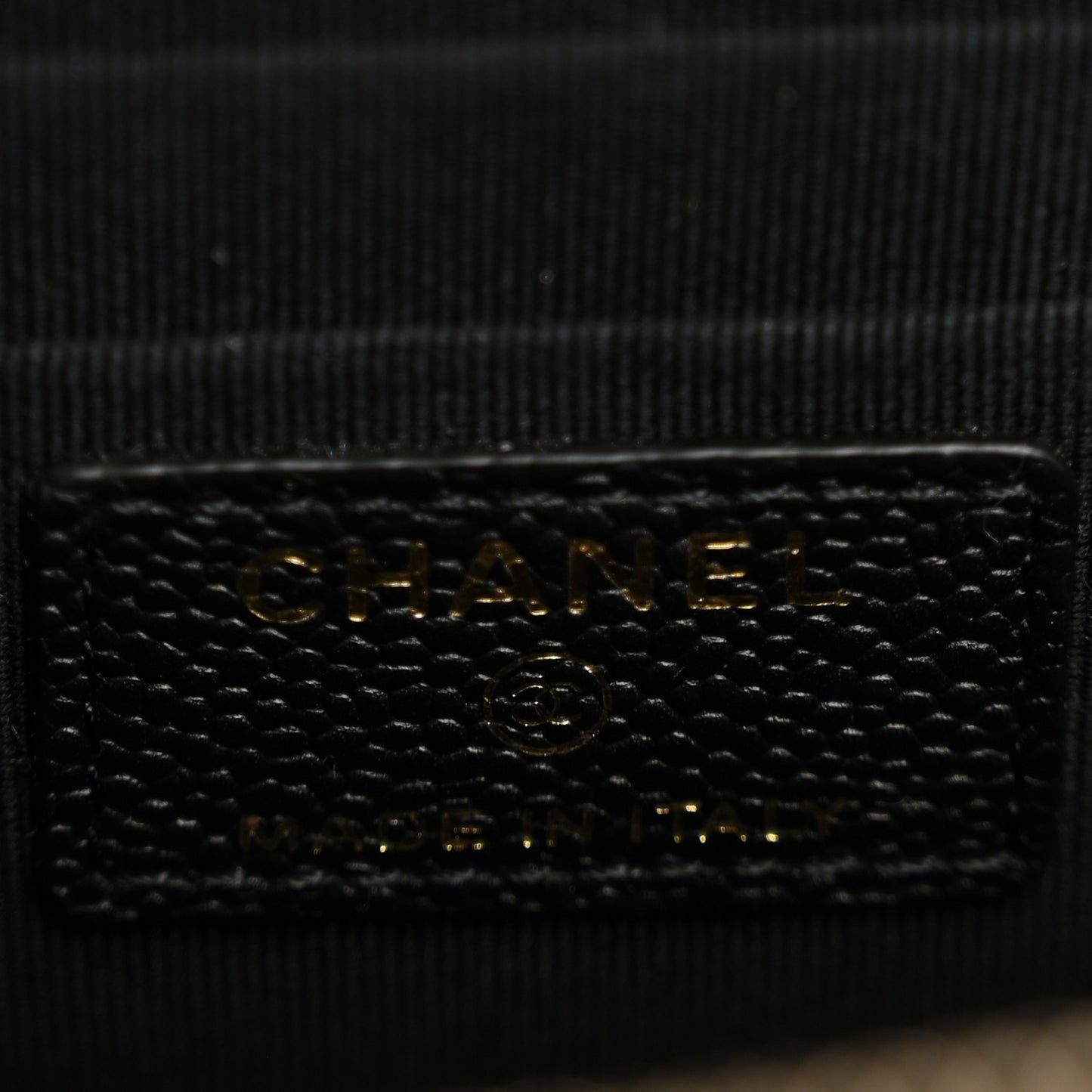 Caviar Quilted Small Tiny CC Vanity Case With Chain Black