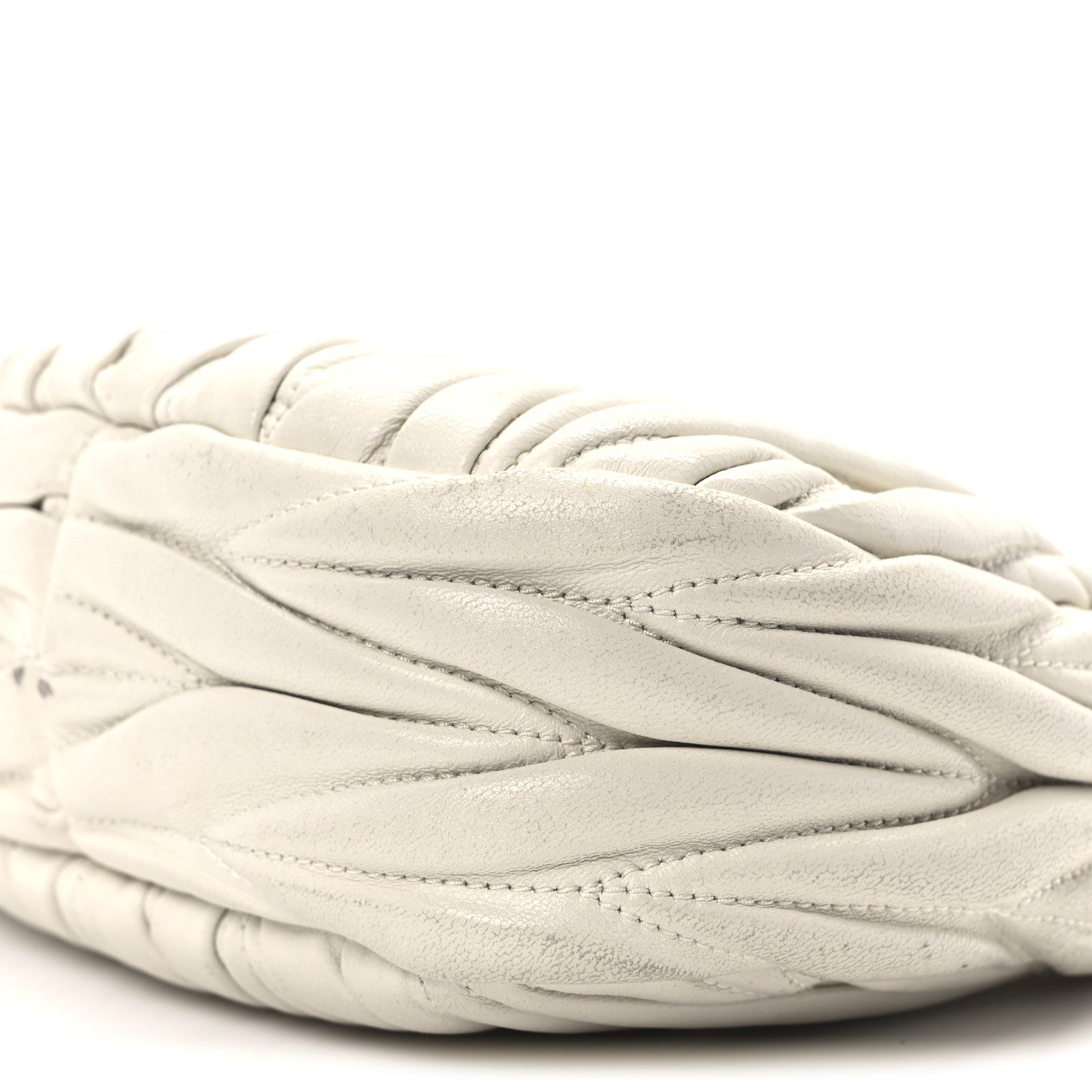 Miu Miu Nappa Matelasse Mini Wander Hobo White 11 of 11