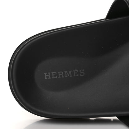 Hermes Calfskin Mens Chypre Sandals 42.5 Black 7 of 8