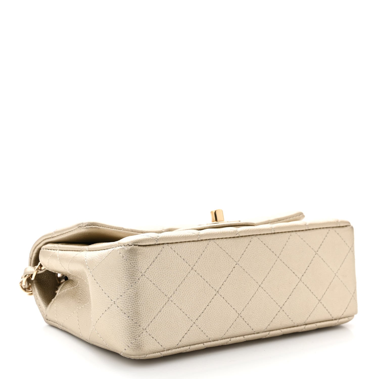 Chanel Metallic Caviar Quilted Mini Rectangular Flap Gold 4 of 12