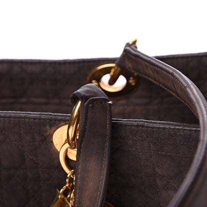 Christian Dior Nylon Cannage Large Lady Dior Tote Brown 23 of 24