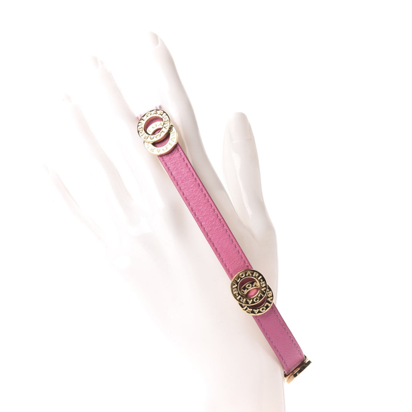 Calfskin Double Coil Bracelet Pink