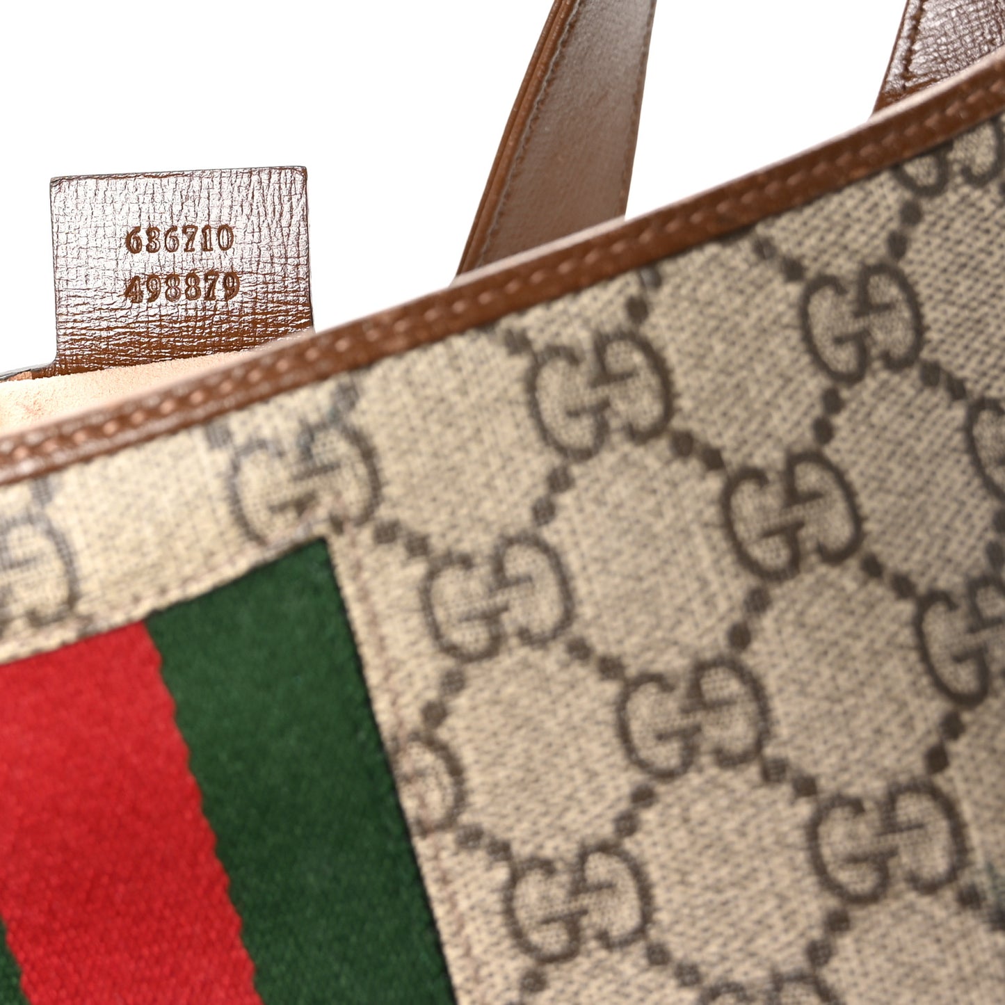 GG Supreme Monogram Azalea Calfskin Web Medium Jackie 1961 Hobo Beige Ebony Brown Sugar
