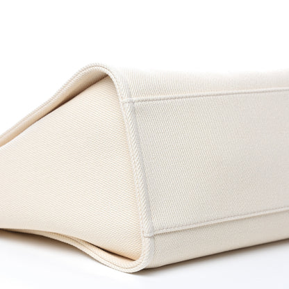 Chanel Canvas Pearl Large Deauville Tote Ecru Beige 8 of 10