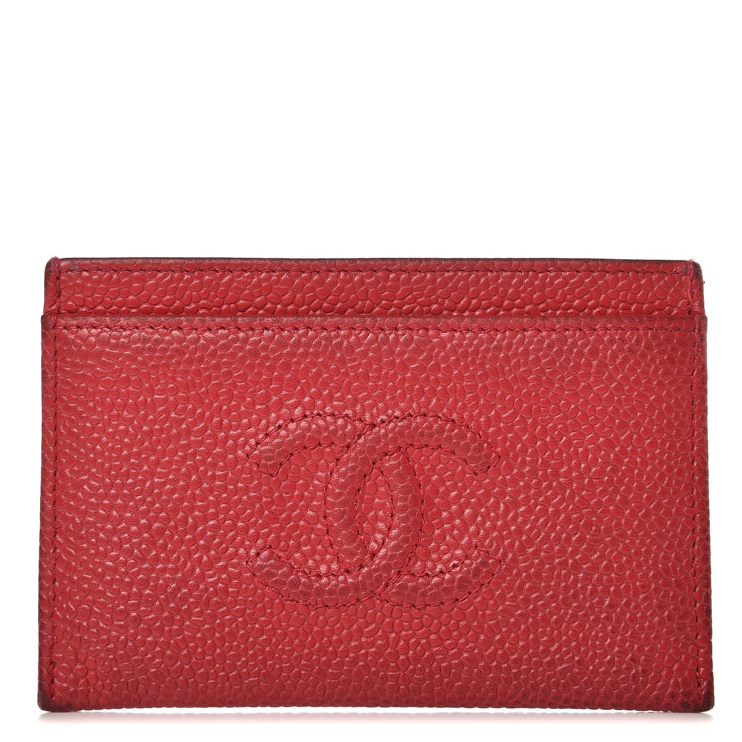 Chanel Caviar Timeless CC Card Holder Dark Pink 1 of 12