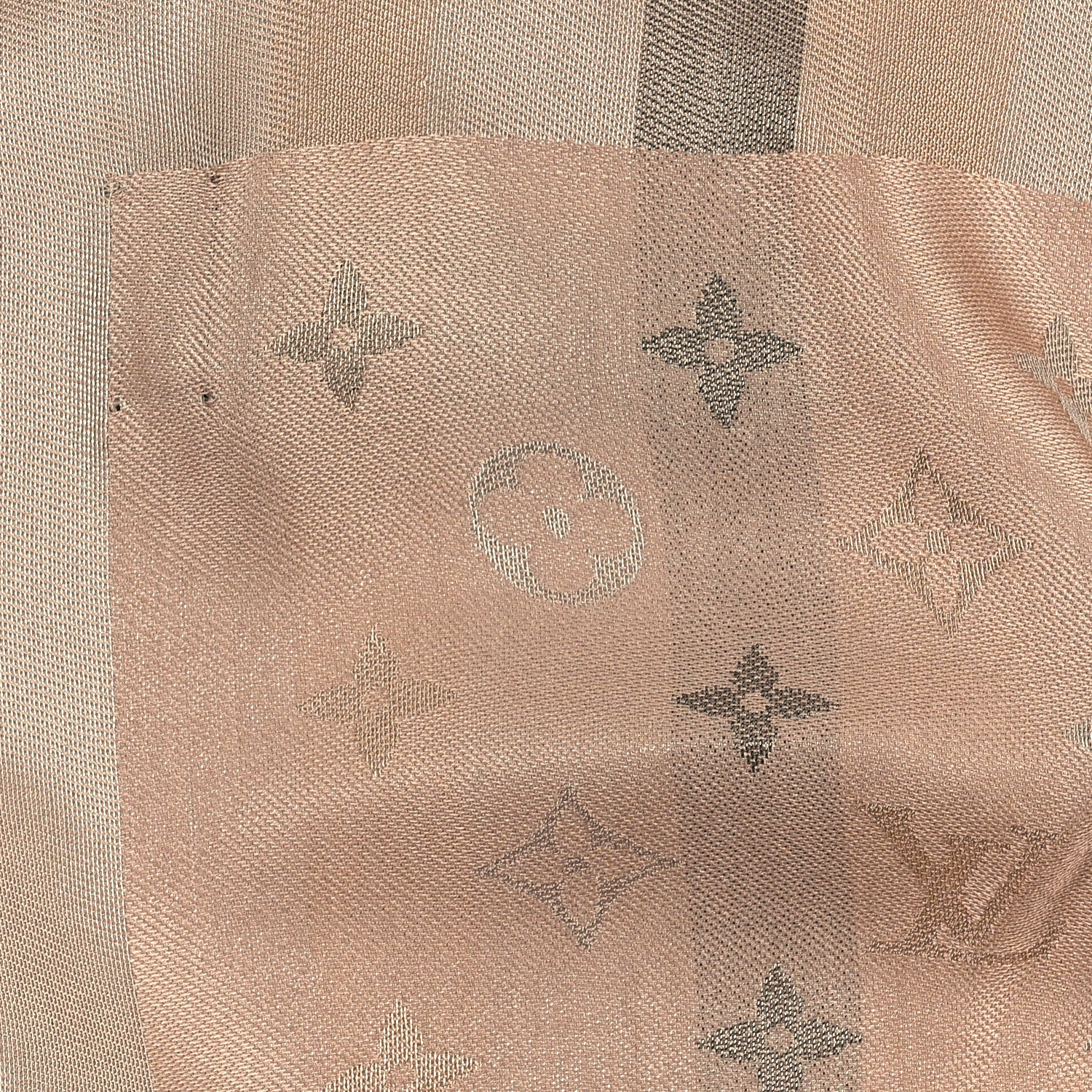 Louis Vuitton Silk Lurex Wool So Shine Monogram Shawl Beige 4 of 4