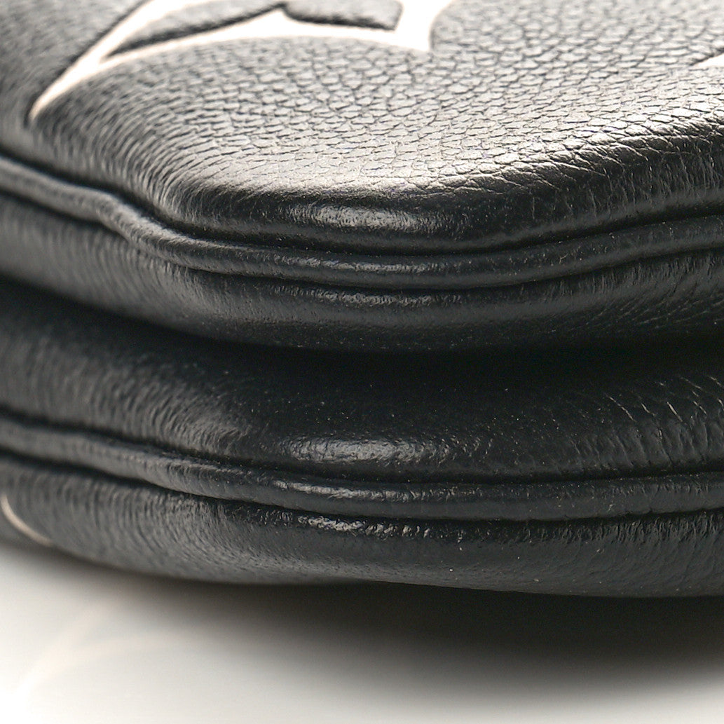 Louis Vuitton Empreinte Monogram Giant Double Zip Pochette Black Cream 8 of 9