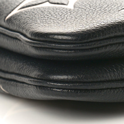 Louis Vuitton Empreinte Monogram Giant Double Zip Pochette Black Cream 8 of 9