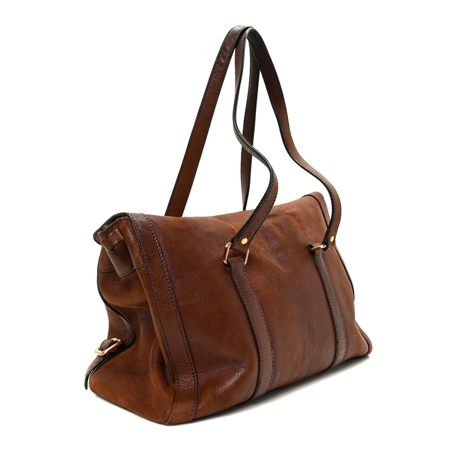 Cervo Antik Buckle Foldover Pushlock Satchel Bruciato