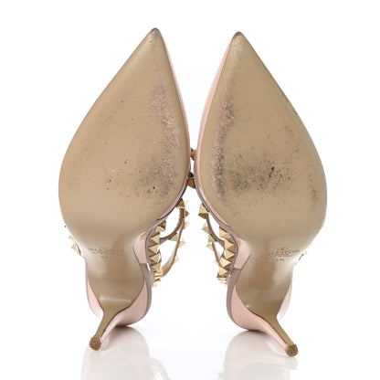Valentino Garavani Patent Nappa Rockstud Ankle Strap 100mm Pumps 36.5 Water Rose Poudre 5 of 10