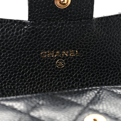 Chanel Caviar Quilted Flap Card Holder Wallet Black 6 of 9