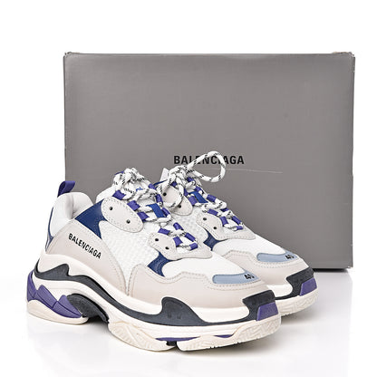 Balenciaga Mesh Nubuck Womens Triple S Sneakers 40 White Bleu Violet 9 of 9