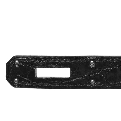 Hermes Shiny Porosus Crocodile Birkin 30 Black 12 of 38