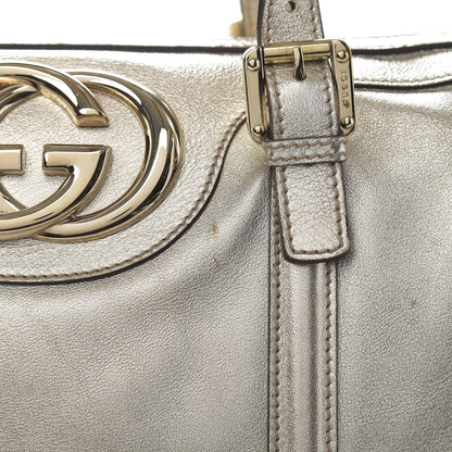 Gucci Metallic Calfskin Medium Britt Boston Gold 8 of 13