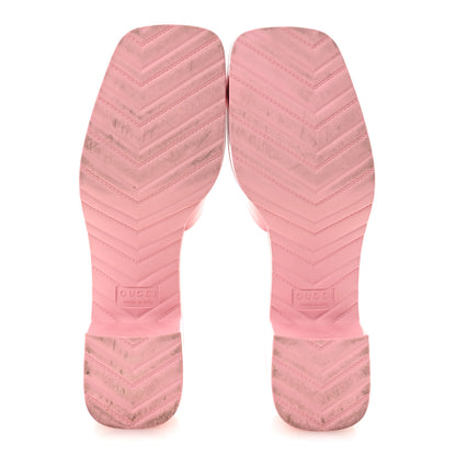 Gucci Rubber Gucci Logo Womens Platform 20/60mm Slide Sandals 40 Wild Rose 6 of 10