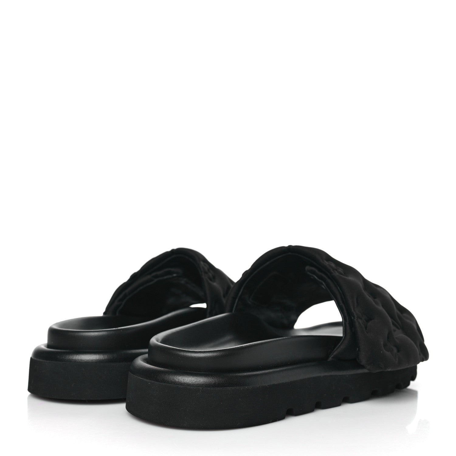 Louis Vuitton Technical Fabric Embossed Monogram Pool Pillow Comfort Mules 37 Black 4 of 9