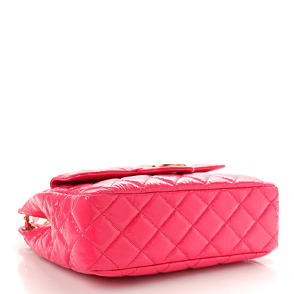 Chanel Shiny Crumpled Calfskin Quilted Wavy CC Hobo Fuchsia 4 of 10
