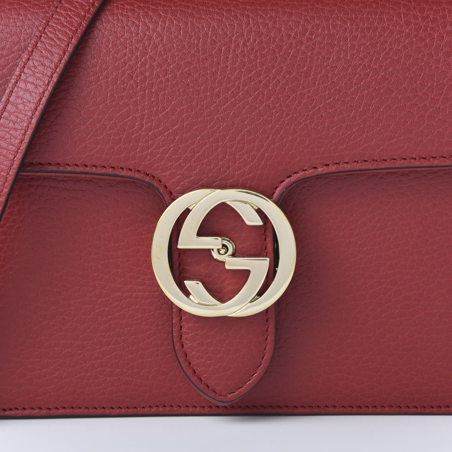 Gucci Dollar Calfskin Small Interlocking G Shoulder Bag Red 10 of 10