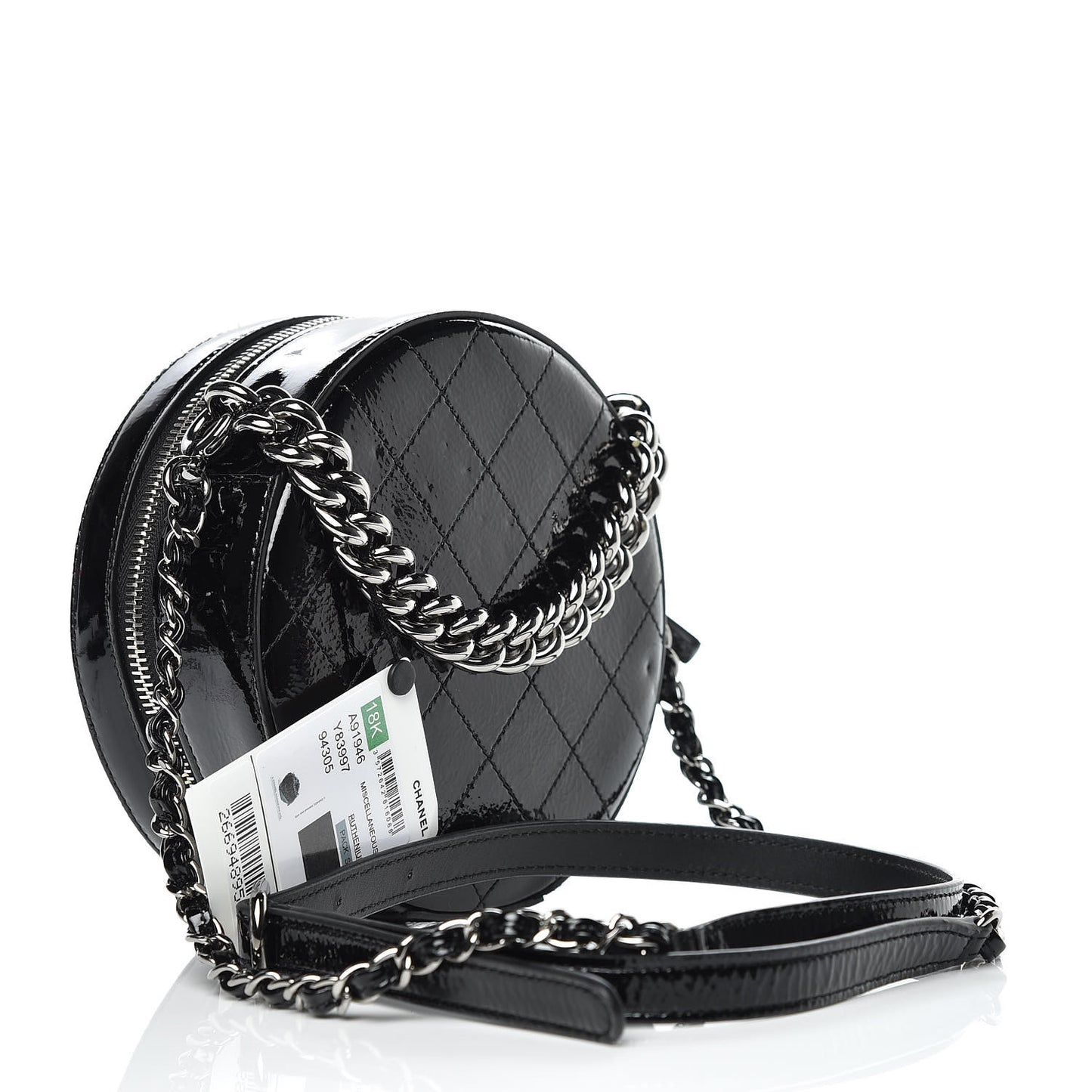Patent Round As Earth Evening Bag Black