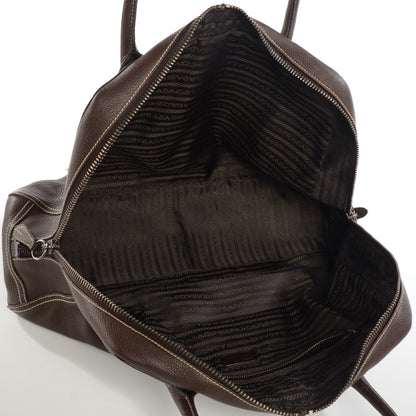 Prada Vitello Daino Frame Bowler Caffe 6 of 10