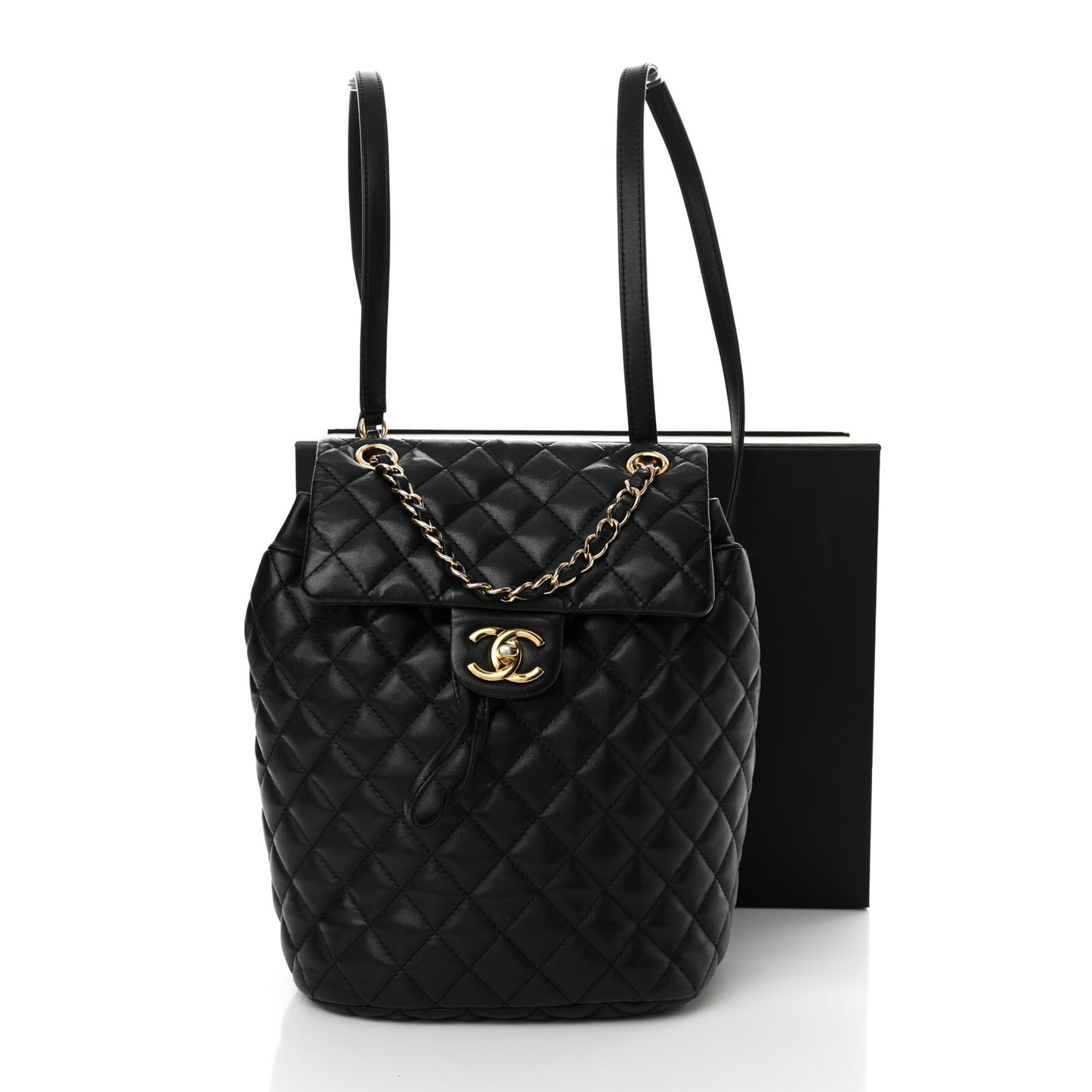Calfskin Quilted Small Urban Spirit Backpack Black