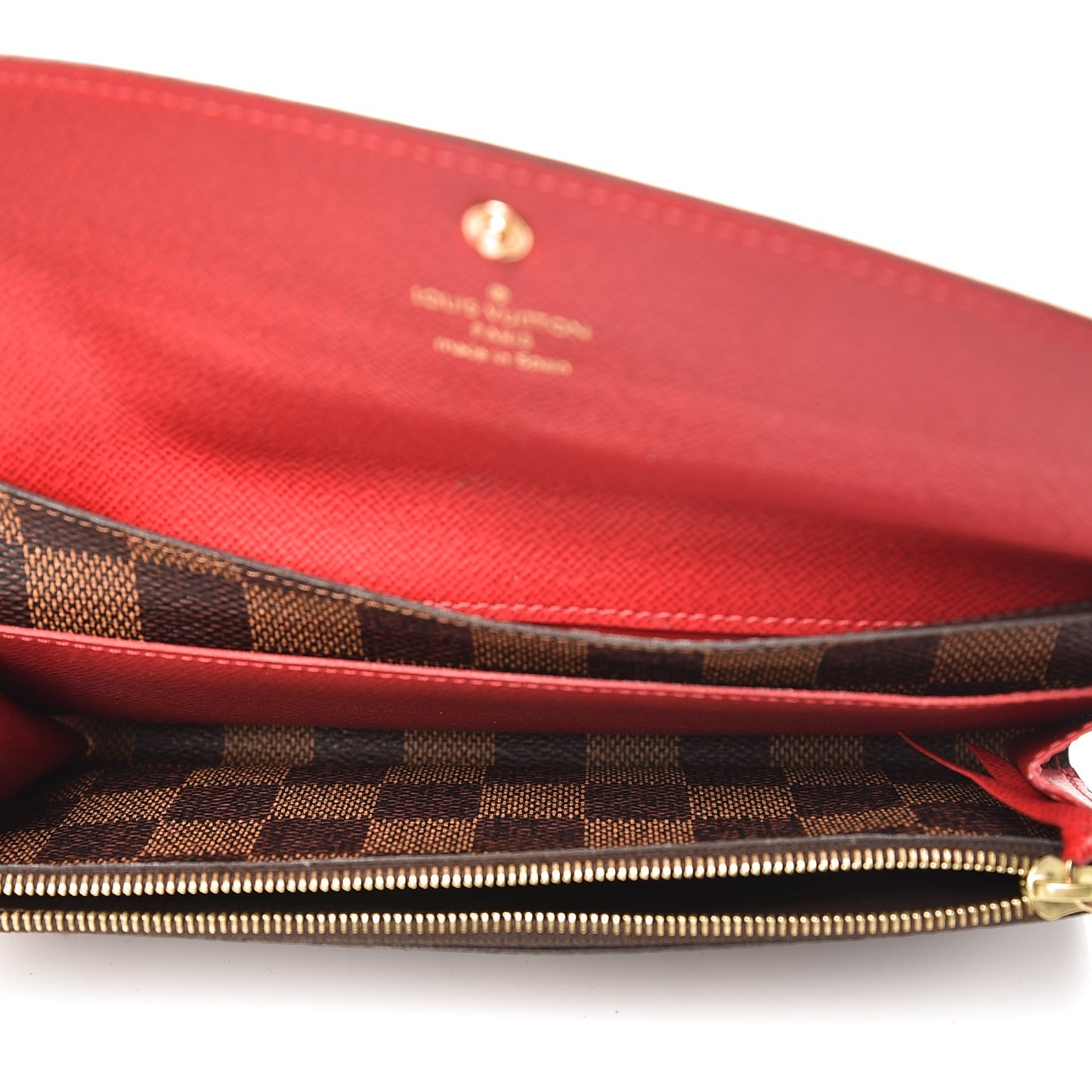 Damier Ebene Emilie Wallet Red