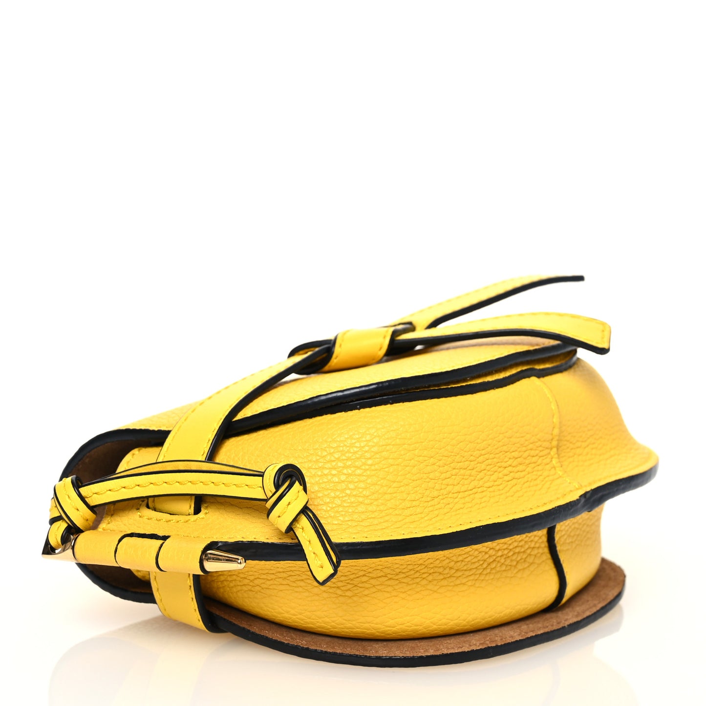 Grained Calfskin Mini Gate Crossbody Bag Yellow