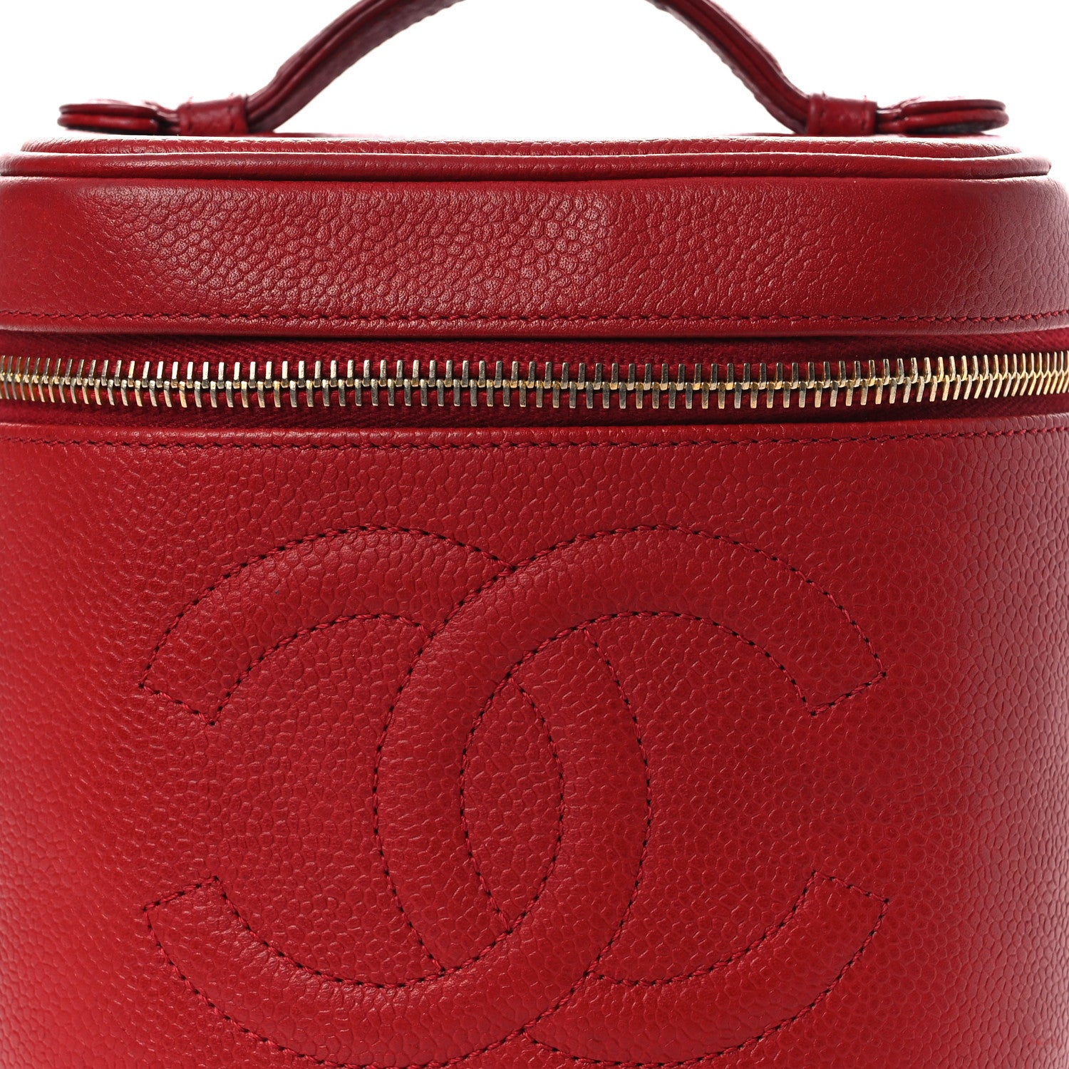 Chanel Caviar Vanity Cosmetic Case Red 9 of 16