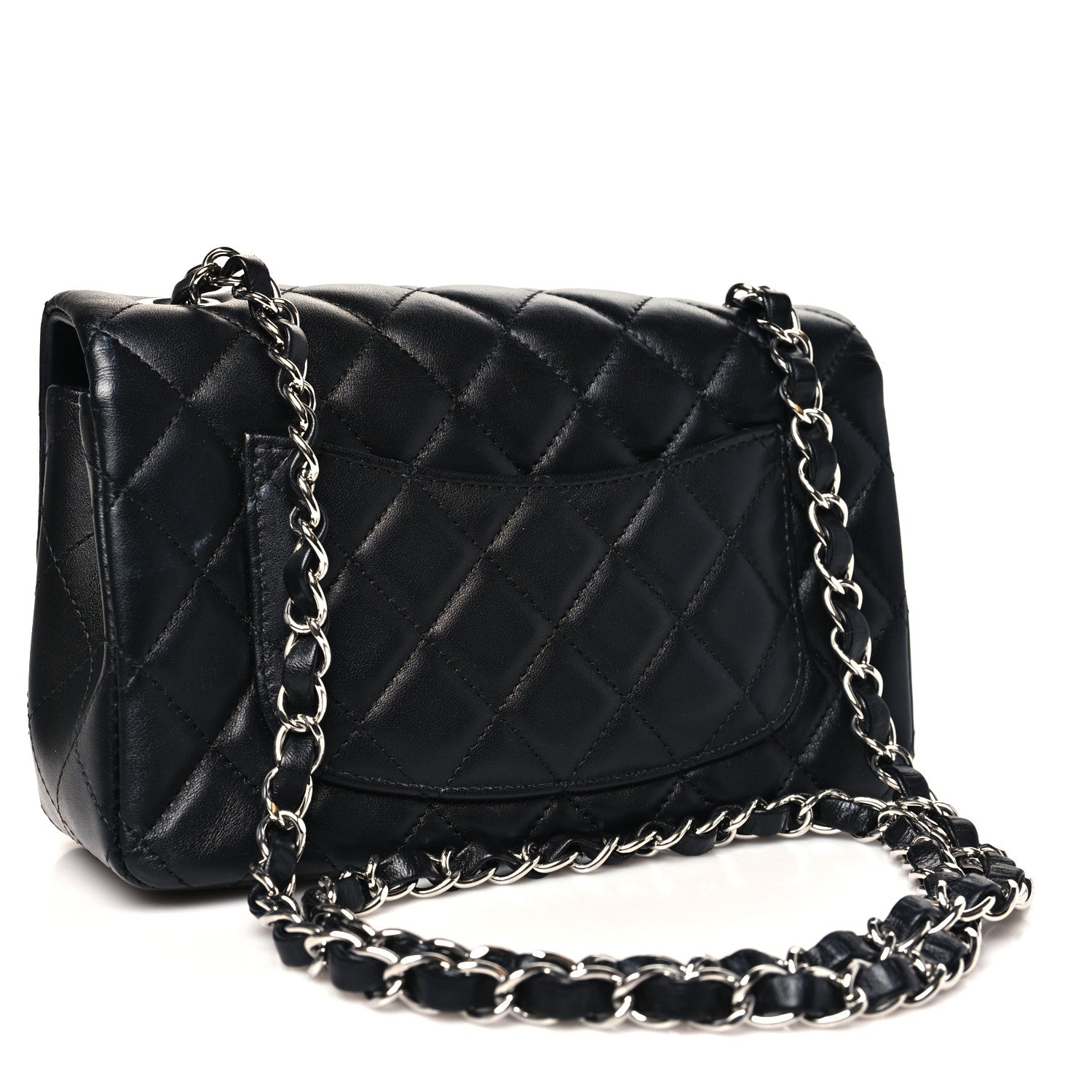Chanel Lambskin Quilted Mini Rectangular Flap Black 2 of 12