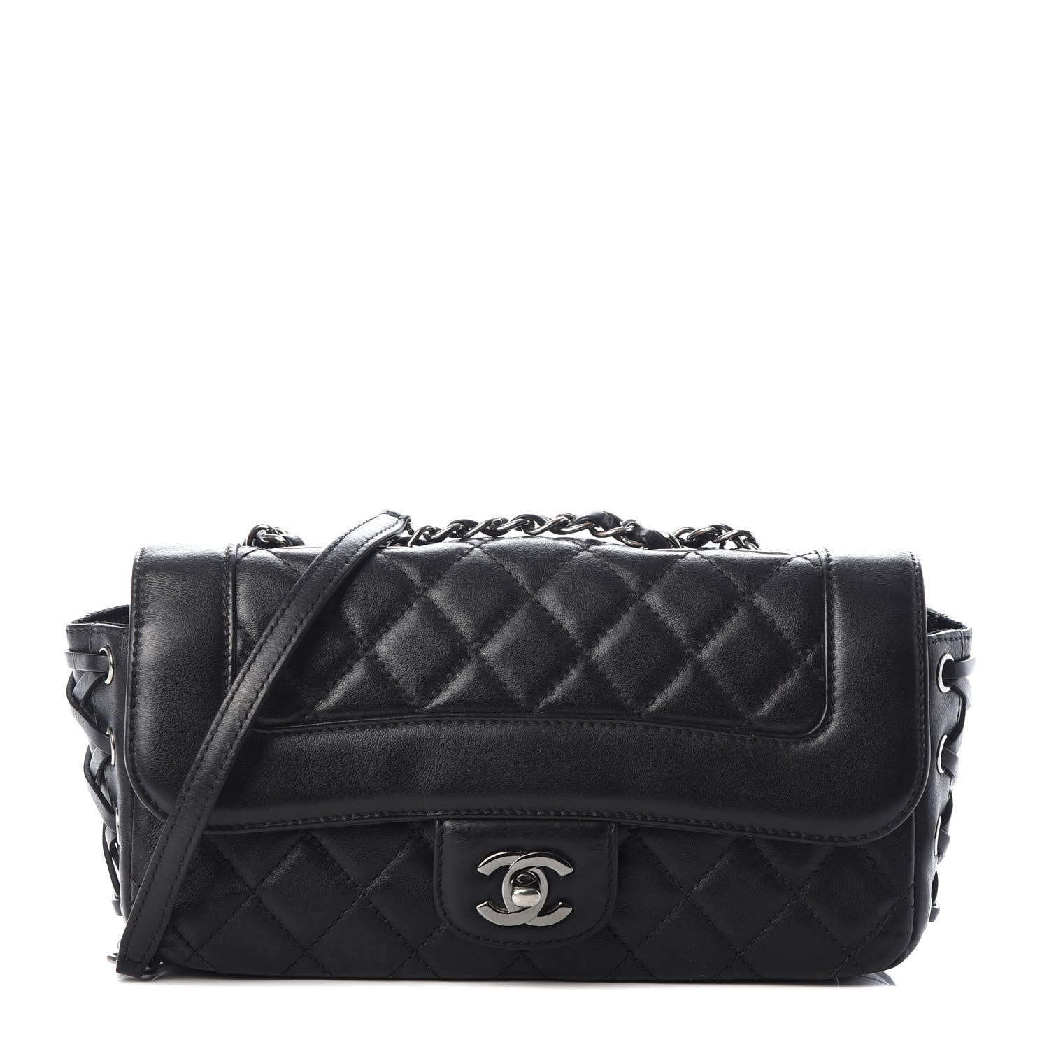 Chanel Calfskin Quilted Small Coco Corset Flap Black 1 of 10