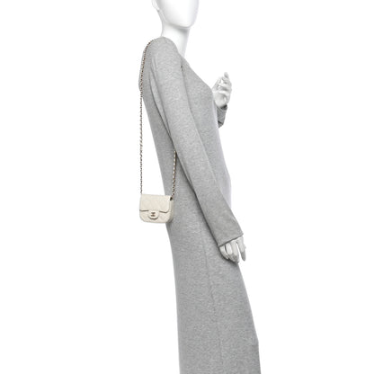 Chanel Caviar Quilted Mini Chain Belt Bag White 2 of 10