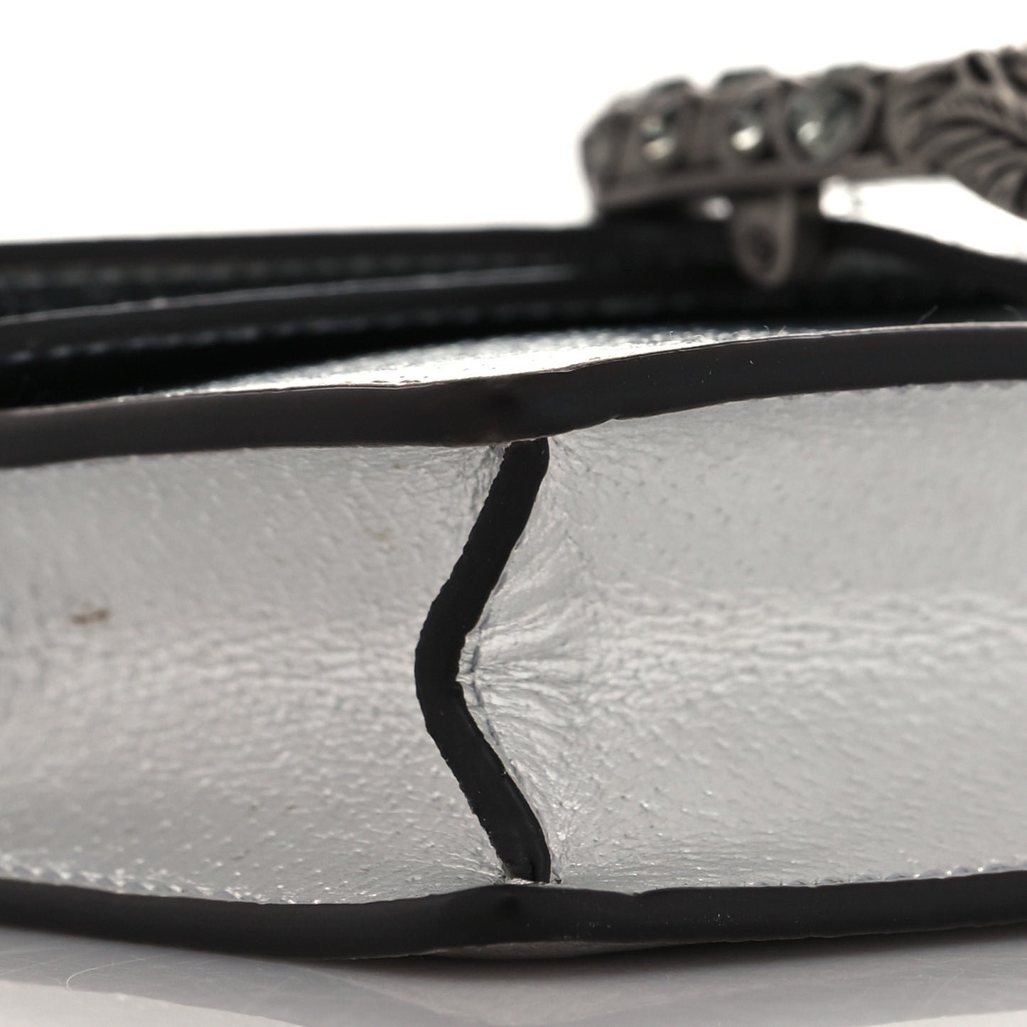 Metallic Calfskin Super Mini Dionysus Shoulder Bag Silver