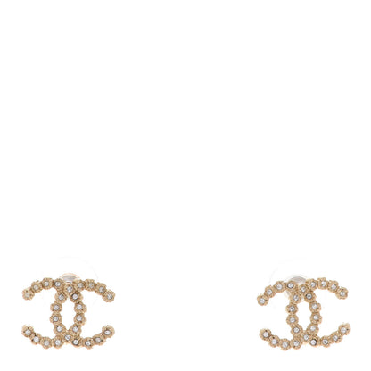 Chanel Crystal CC Earrings Gold 1 of 4