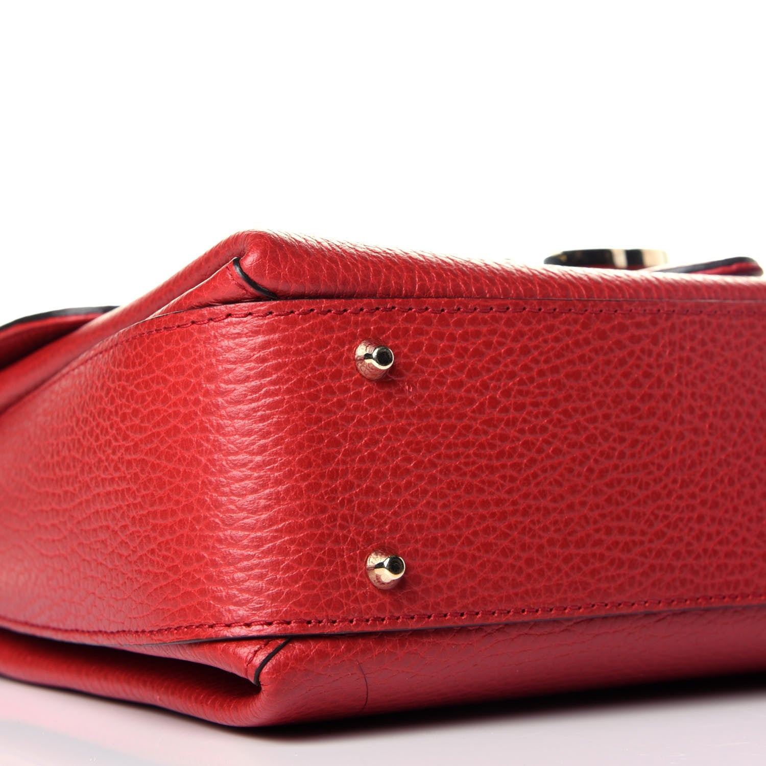 Gucci Dollar Calfskin Interlocking G Top Handle Shoulder Bag Red 8 of 9
